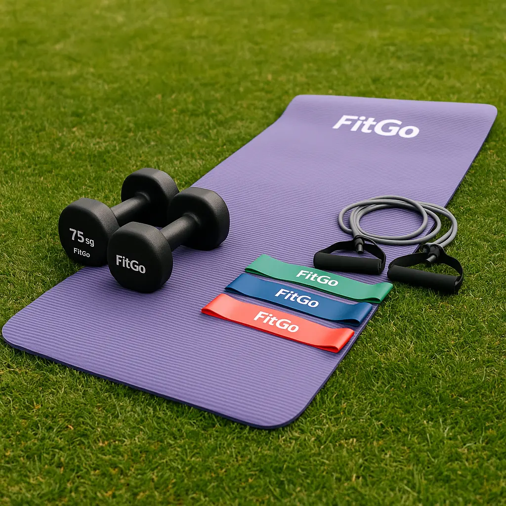 Группа клиентов, использующих спортивный инвентарь FitGo